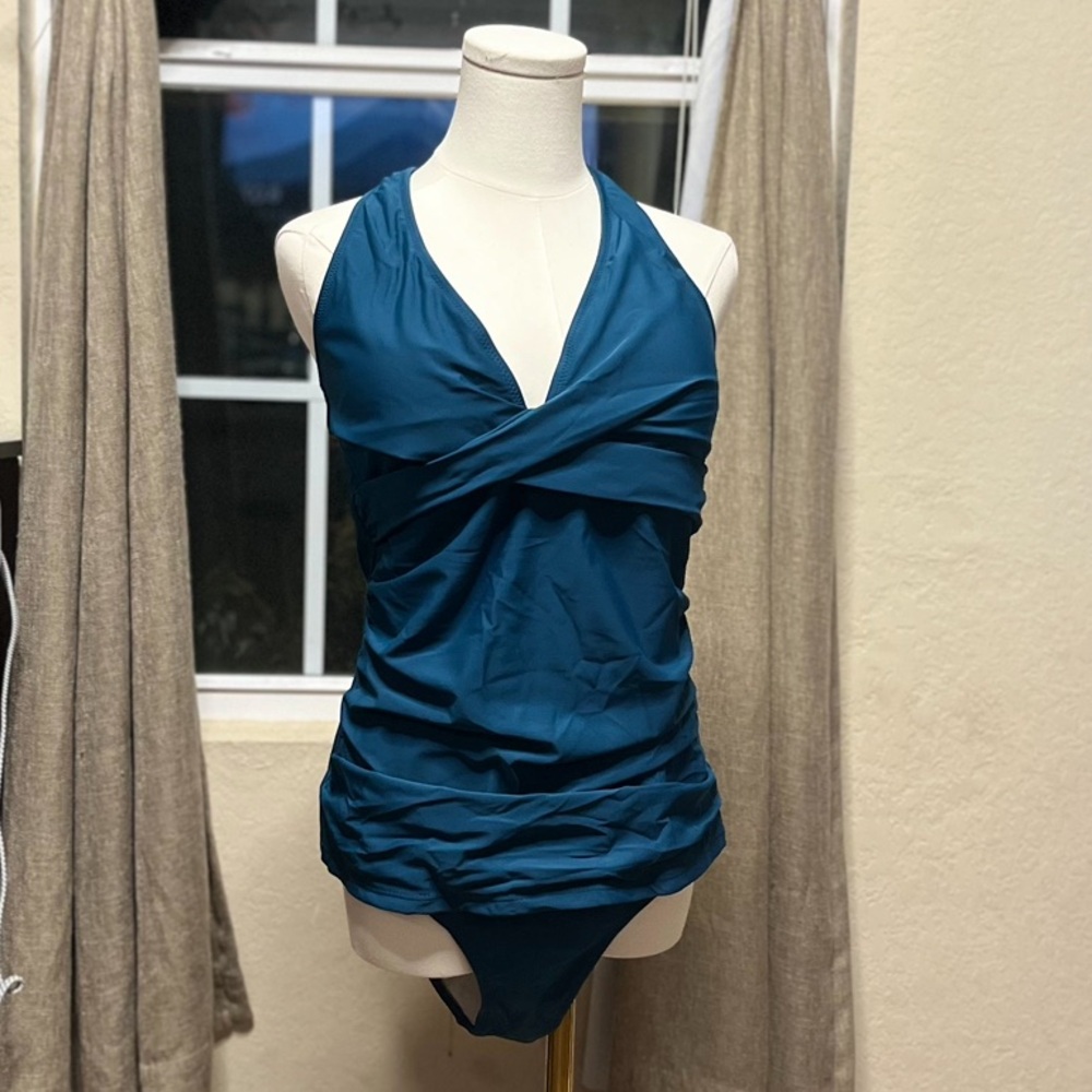 Halter tummy control swimsuit